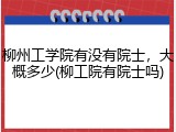 柳州工学院有没有院士，大概多少(柳工院有院士吗)