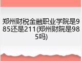 郑州财税金融职业学院是985还是211(郑州财院是985吗)