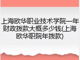 上海欧华职业技术学院一年财政拨款大概多少钱(上海欧华职院年拨款)