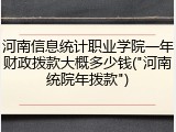 河南信息统计职业学院一年财政拨款大概多少钱("河南统院年拨款")