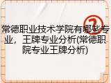 常德职业技术学院有哪些专业，王牌专业分析(常德职院专业王牌分析)