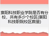 襄阳科技职业学院是否有分校，共有多少个校区(襄阳科技职院校区数量)
