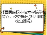 湘西民族职业技术学院学校简介，校史概述(湘西职院校史简况)