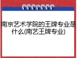 南京艺术学院的王牌专业是什么(南艺王牌专业)