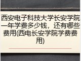 西安电子科技大学长安学院一年学费多少钱，还有哪些费用(西电长安学院学费费用)