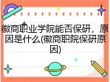 徽商职业学院能否保研，原因是什么(徽商职院保研原因)