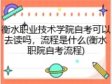 衡水职业技术学院自考可以去读吗，流程是什么(衡水职院自考流程)
