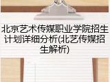北京艺术传媒职业学院招生计划详细分析(北艺传媒招生解析)