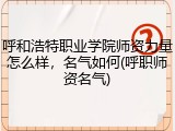 呼和浩特职业学院师资力量怎么样，名气如何(呼职师资名气)