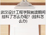 武汉设计工程学院就读期间挂科了怎么办呢？(挂科怎么办)