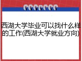 西湖大学毕业可以找什么样的工作(西湖大学就业方向)