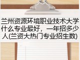 兰州资源环境职业技术大学什么专业最好，一年招多少人(兰资大热门专业招生数)
