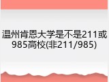 温州肯恩大学是不是211或985高校(非211/985)