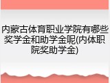 内蒙古体育职业学院有哪些奖学金和助学金呢(内体职院奖助学金)
