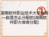 湖南软件职业技术大学宿舍一般是怎么分配的(湖南软件职大宿舍分配)