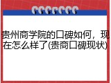 贵州商学院的口碑如何，现在怎么样了(贵商口碑现状)