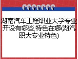 湖南汽车工程职业大学专业开设有哪些,特色在哪(湖汽职大专业特色)