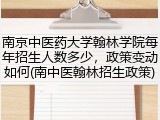 南京中医药大学翰林学院每年招生人数多少，政策变动如何(南中医翰林招生政策)