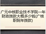 广元中核职业技术学院一年财政拨款大概多少钱(广核职院年拨款)
