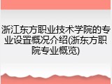 浙江东方职业技术学院的专业设置概况介绍(浙东方职院专业概览)