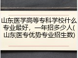 山东医学高等专科学校什么专业最好，一年招多少人(山东医专优势专业招生数)