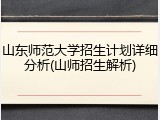 山东师范大学招生计划详细分析(山师招生解析)
