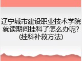 辽宁城市建设职业技术学院就读期间挂科了怎么办呢？(挂科补救方法)