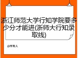 浙江师范大学行知学院要多少分才能进(浙师大行知录取线)