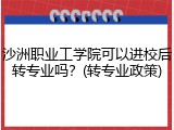 沙洲职业工学院可以进校后转专业吗？(转专业政策)