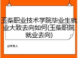 玉柴职业技术学院毕业生就业大致去向如何(玉柴职院就业去向)