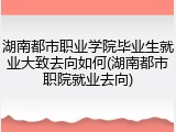 湖南都市职业学院毕业生就业大致去向如何(湖南都市职院就业去向)