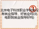 北京电子科技职业学院有没有就业指导，好就业吗(北电职院就业指导好吗)