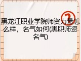 黑龙江职业学院师资力量怎么样，名气如何(黑职师资名气)