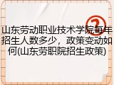 山东劳动职业技术学院每年招生人数多少，政策变动如何(山东劳职院招生政策)