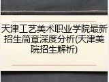 天津工艺美术职业学院最新招生简章深度分析(天津美院招生解析)