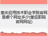 重庆应用技术职业学院官网是哪个网址多少(重应职院官网网址)