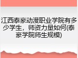 江西泰豪动漫职业学院有多少学生，师资力量如何(泰豪学院师生规模)
