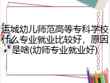 运城幼儿师范高等专科学校什么专业就业比较好，原因是啥(幼师专业就业好)