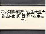 西安翻译学院毕业生就业大致去向如何(西译毕业生去向)