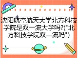 沈阳航空航天大学北方科技学院是双一流大学吗?("北方科技学院双一流吗")