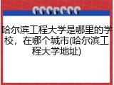 哈尔滨工程大学是哪里的学校，在哪个城市(哈尔滨工程大学地址)