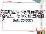 西藏职业技术学院有哪些知名校友，简单分析(西藏职院知名校友)