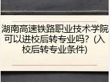 湖南高速铁路职业技术学院可以进校后转专业吗？(入校后转专业条件)