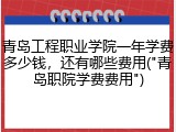 青岛工程职业学院一年学费多少钱，还有哪些费用("青岛职院学费费用")