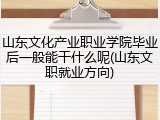 山东文化产业职业学院毕业后一般能干什么呢(山东文职就业方向)