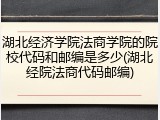 湖北经济学院法商学院的院校代码和邮编是多少(湖北经院法商代码邮编)