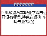 四川希望汽车职业学院专业开设有哪些,特色在哪(川车院专业特色)