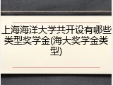 上海海洋大学共开设有哪些类型奖学金(海大奖学金类型)
