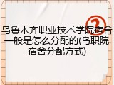 乌鲁木齐职业技术学院宿舍一般是怎么分配的(乌职院宿舍分配方式)