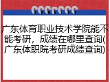 广东体育职业技术学院能不能考研，成绩在哪里查询(广东体职院考研成绩查询)